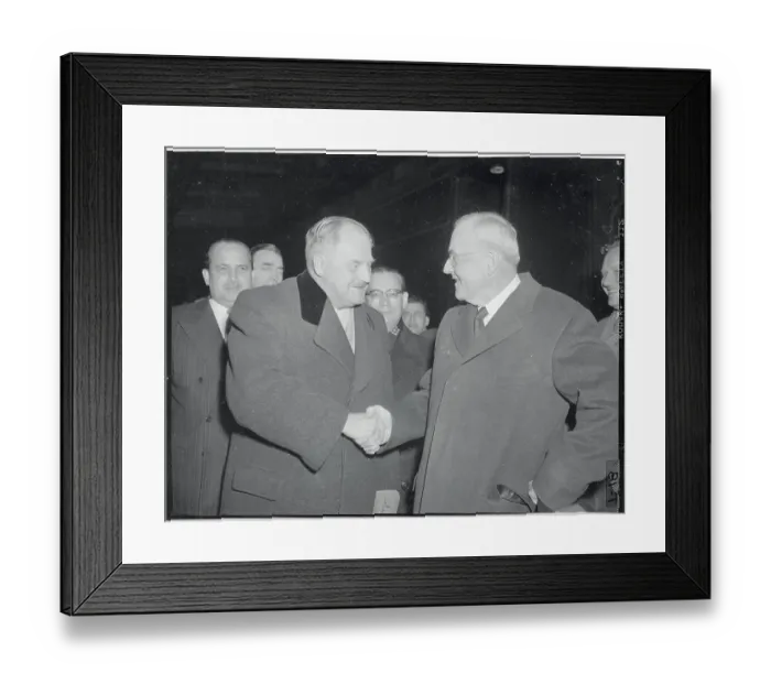 Framed Print : John Foster Dulles and Julius Raab Shaking Hands Framed Print : John Foster Dulles and Julius Raab Shaking Hands