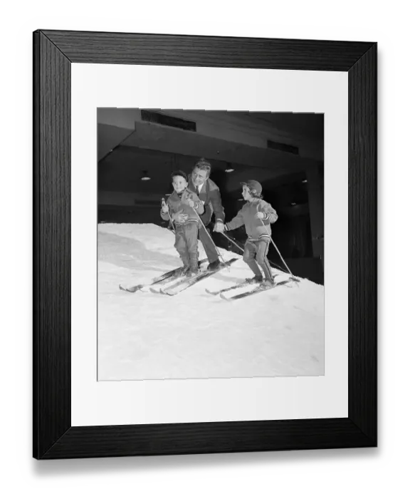 Framed Print : Stein Eriksen Giving Skiing Lessons Framed Print : Stein Eriksen Giving Skiing Lessons