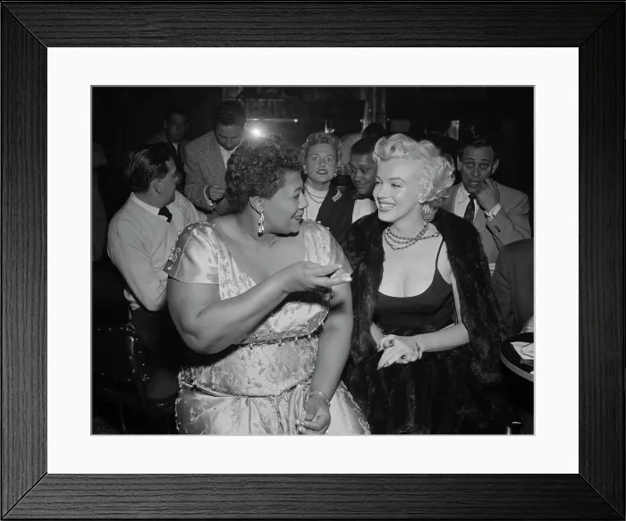 Framed Print : Marilyn Monroe with Ella Fitzgerald Framed Print : Marilyn Monroe with Ella Fitzgerald