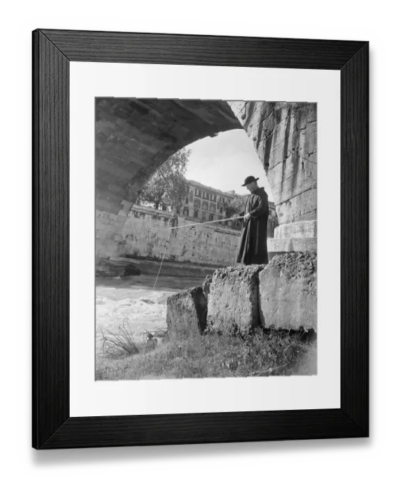 Framed Print : Priest Fishing Beneath Bridge Framed Print : Priest Fishing Beneath Bridge