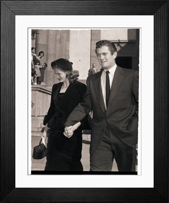 Framed Print : Cara Williams and John Barrymore Jr. Leave Cemetery Framed Print : Cara Williams and John Barrymore Jr. Leave Cemetery