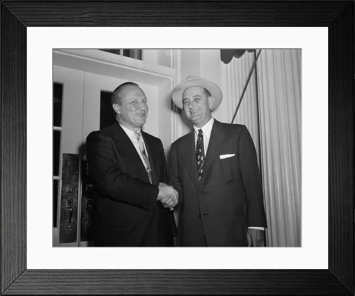Framed Print : William Knowland Shaking Hands With Lyndon Johnson Framed Print : William Knowland Shaking Hands With Lyndon Johnson
