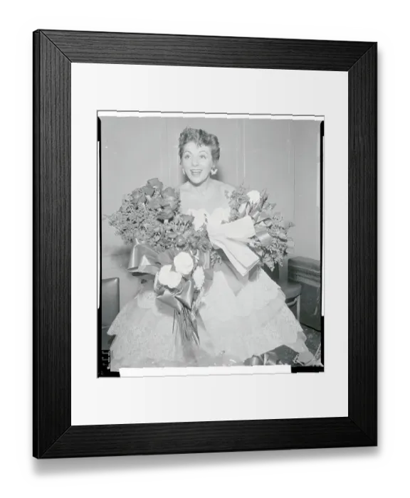 Framed Print : Lilliam Roth Smiling with Flowers Framed Print : Lilliam Roth Smiling with Flowers
