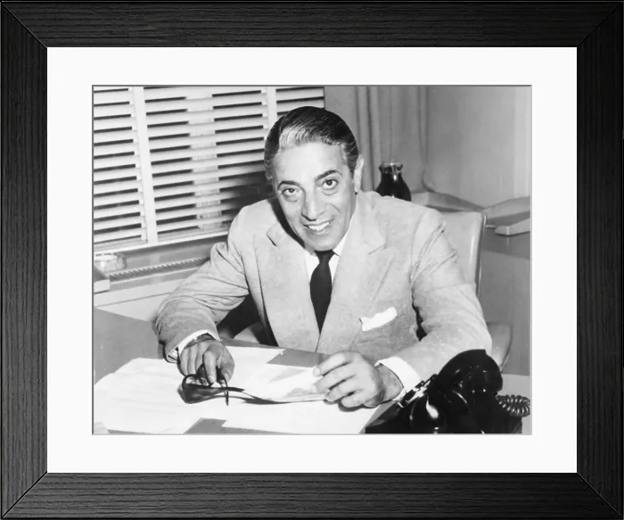 Framed Print : Shipping Tycoon Aristotle Onassis at Desk Framed Print : Shipping Tycoon Aristotle Onassis at Desk