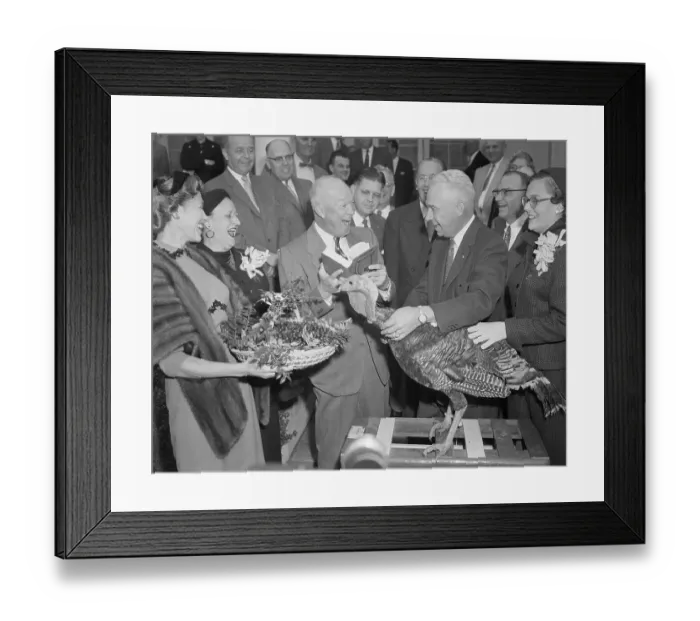 Framed Print : Eisenhower with Turkey Framed Print : Eisenhower with Turkey