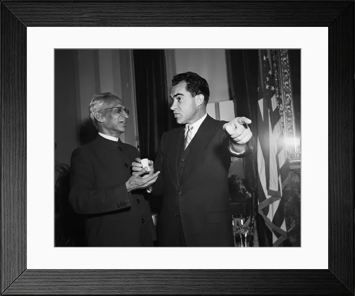 Framed Print : Portrait of Sarvepalli Radhakrishman and Richard Nixon Framed Print : Portrait of Sarvepalli Radhakrishman and Richard Nixon