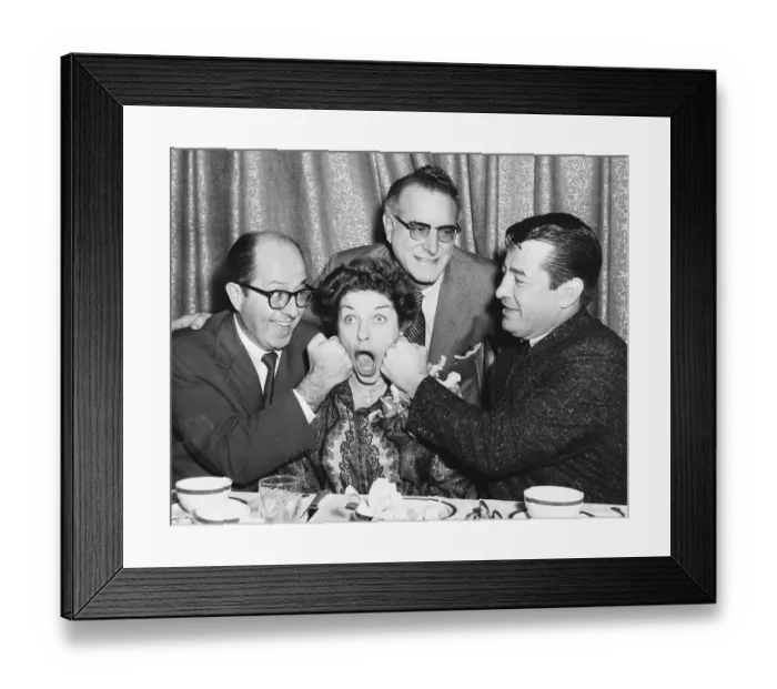Framed Print : Phil Silvers and Rocky Graziano Punching Martha Raye Framed Print : Phil Silvers and Rocky Graziano Punching Martha Raye