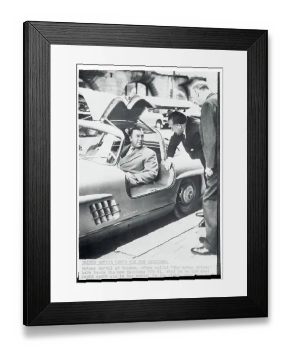 Framed Print : Portrait of Prince Bertil in Car Framed Print : Portrait of Prince Bertil in Car