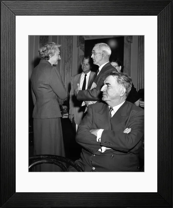 Framed Print : Ruth Watt. Mrs. Ruth Watt (left), Chief Clerk of McCarthy's investigations subcommittee Framed Print : Ruth Watt. Mrs. Ruth Watt (left), Chief Clerk of McCarthy's investigations subcommittee