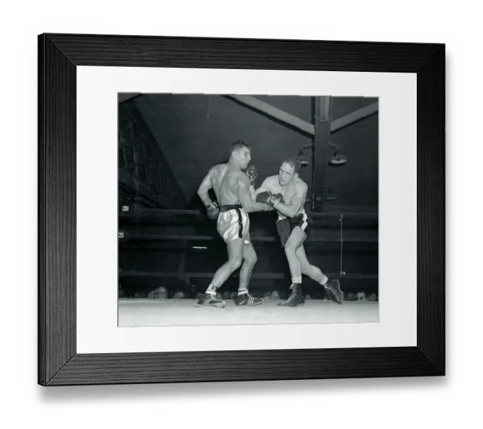 Framed Print : Peter Mueller Boxing Against Gene Fullmer Framed Print : Peter Mueller Boxing Against Gene Fullmer