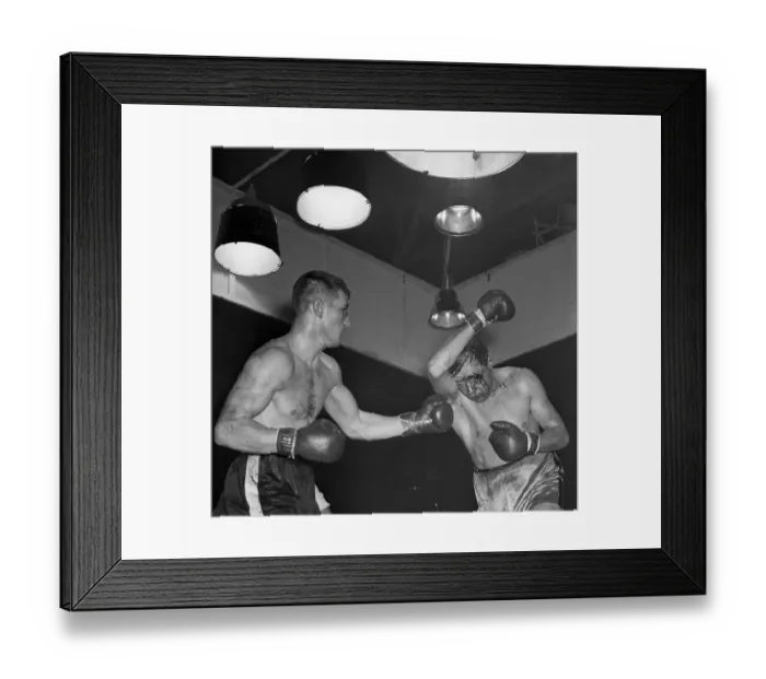 Framed Print : Yvon Durelle Punching Gerhard Hecht Framed Print : Yvon Durelle Punching Gerhard Hecht