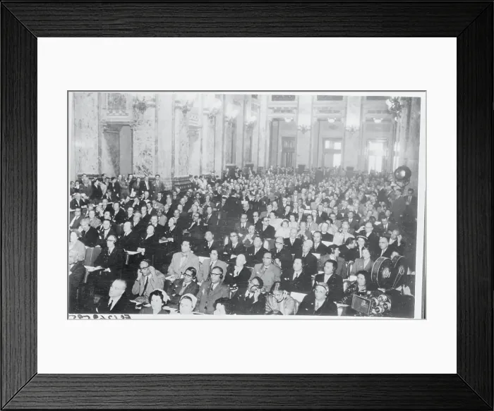 Framed Print : United Nations Delegates Participating in a Conference Framed Print : United Nations Delegates Participating in a Conference