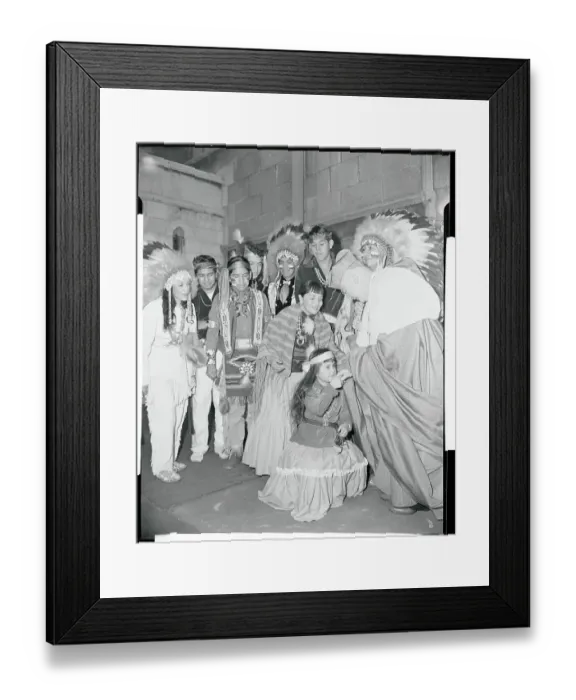 Framed Print : Francis Cardinal Spellman Meeting with Indians Framed Print : Francis Cardinal Spellman Meeting with Indians