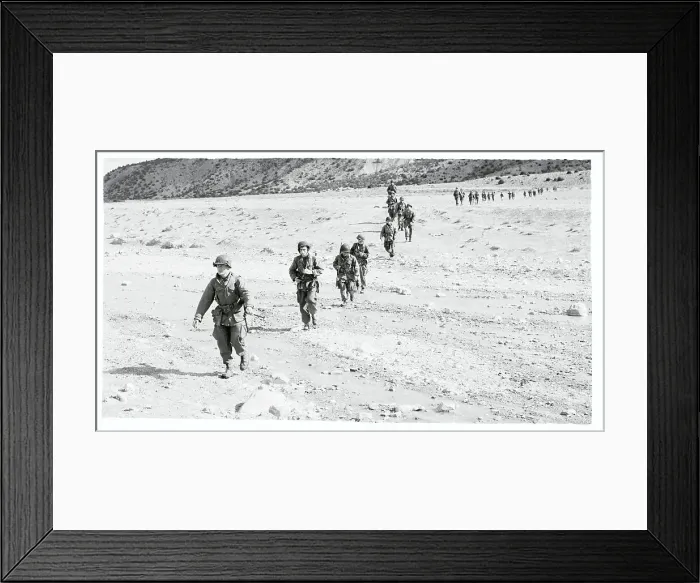 Framed Print : French Soldiers Walking Over Landscape Framed Print : French Soldiers Walking Over Landscape