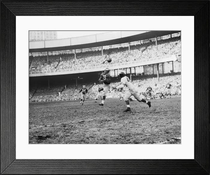 Framed Print : Pete Pihos Leaping for Football Framed Print : Pete Pihos Leaping for Football