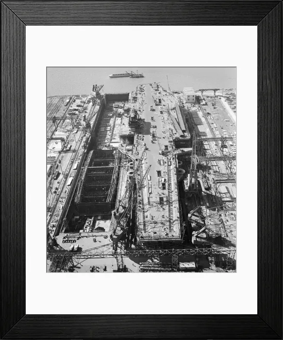 Framed Print : View of USS Forrestal Receiving Finishing Touches Framed Print : View of USS Forrestal Receiving Finishing Touches