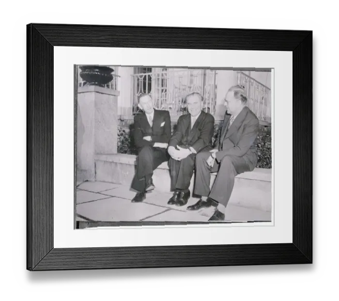 Framed Print : Oscar Torp with Hans Hedtoft and Tage Erlander