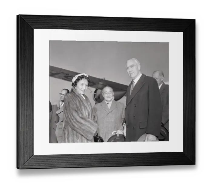 Framed Print : Mrs. Kazuko Aso Standing With Her Father Framed Print : Mrs. Kazuko Aso Standing With Her Father