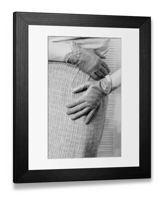 Framed Print : Fashion Model Wearing Leather Gloves by Superb Framed Print : Fashion Model Wearing Leather Gloves by Superb