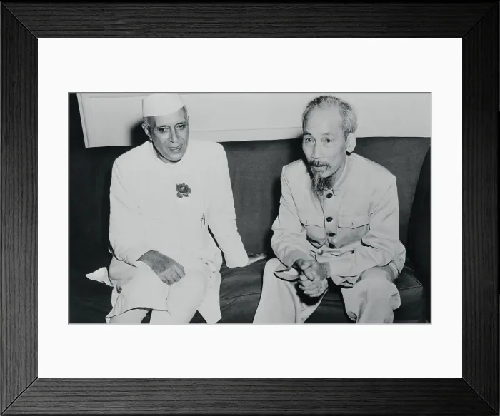 Framed Print : Ho Chi Minh Sitting and Talking With Nehru Jawaharlal Framed Print : Ho Chi Minh Sitting and Talking With Nehru Jawaharlal