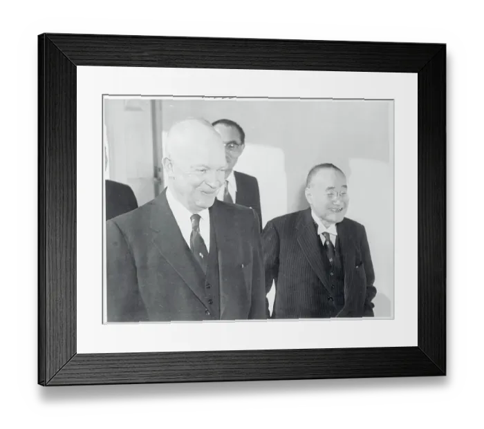 Framed Print : President Eisenhower with Shigeru Yoshida