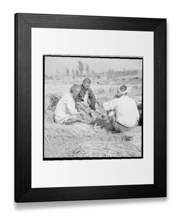 Framed Print : Farmers Sharpening Their Sickles Framed Print : Farmers Sharpening Their Sickles