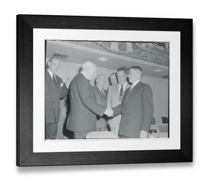 Framed Print : Douglas McKay Shaking Hands with H.L. Hunt Framed Print : Douglas McKay Shaking Hands with H.L. Hunt