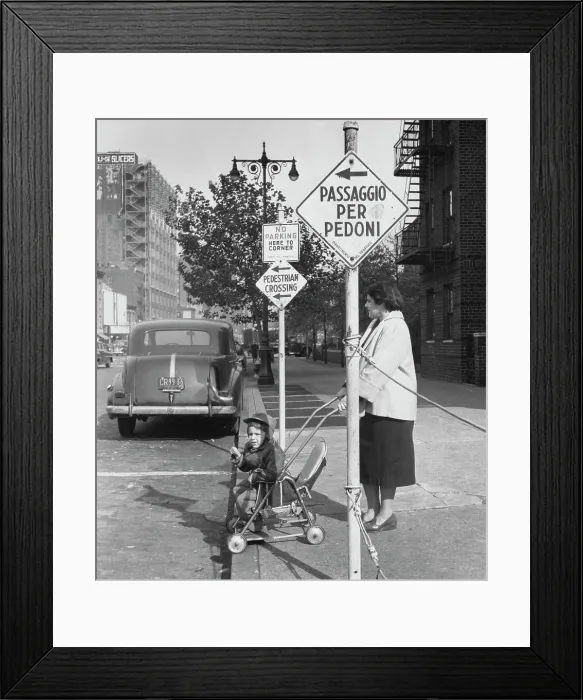 Framed Print : Pedestrian Crossing, Greenwich Village Framed Print : Pedestrian Crossing, Greenwich Village