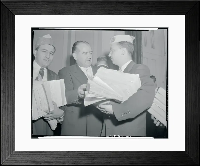 Framed Print : Vincent Ferrari Handing Joseph McCarthy Signature Volumes Framed Print : Vincent Ferrari Handing Joseph McCarthy Signature Volumes