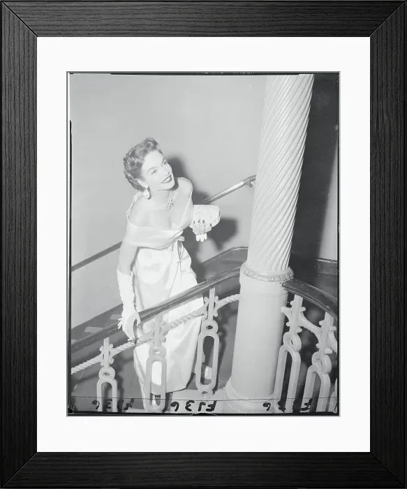 Framed Print : Gloria Case Walking Up Stairs Framed Print : Gloria Case Walking Up Stairs