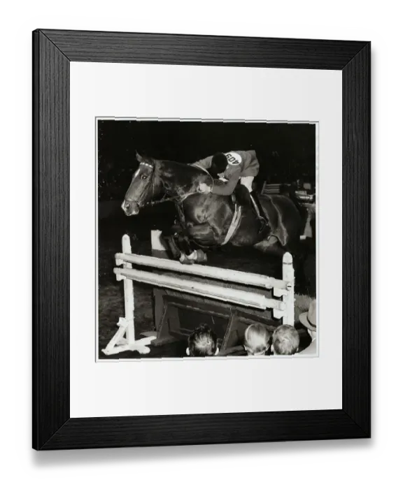 Framed Print : Fritz Thiedemann Taking a Jump on Horse