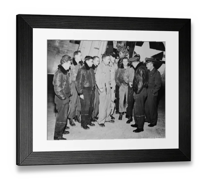 Framed Print : US Air Force Crew After Plane Being Shot Down Framed Print : US Air Force Crew After Plane Being Shot Down