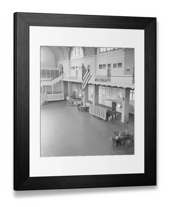 Framed Print : Interior View of a Passenger Room on Ellis Island Framed Print : Interior View of a Passenger Room on Ellis Island