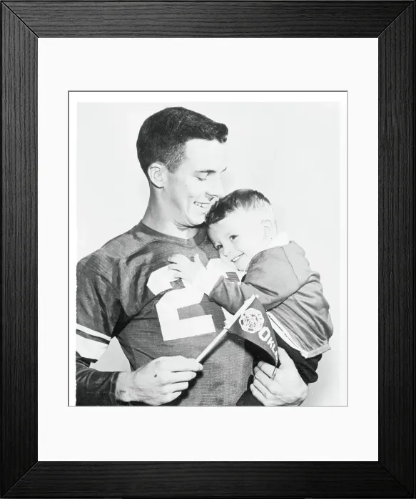 Framed Print : Portrait of Buddy Leake Holding Son Pat Framed Print : Portrait of Buddy Leake Holding Son Pat