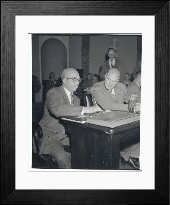 Framed Print : KD Nichols and Lewis Strauss at AEC Hearing Framed Print : KD Nichols and Lewis Strauss at AEC Hearing