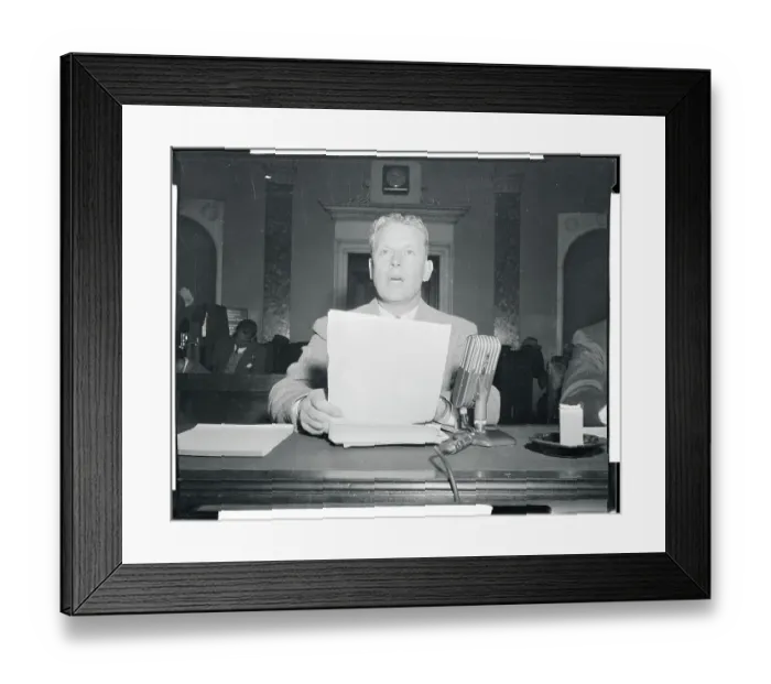 Framed Print : Albert Gore Sitting at a Table Framed Print : Albert Gore Sitting at a Table
