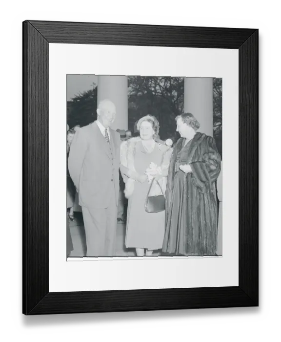 Framed Print : President and Mrs. Eisenhower Talking With Queen Elizabeth Framed Print : President and Mrs. Eisenhower Talking With Queen Elizabeth