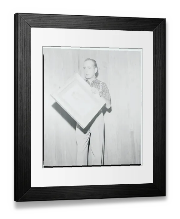 Framed Print : Humphrey Bogart Holding Illustration by His Mother Framed Print : Humphrey Bogart Holding Illustration by His Mother