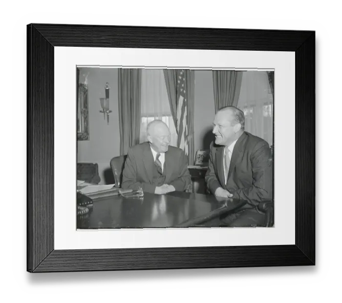 Framed Print : Portrait of President Eisenhower and William Knowland Framed Print : Portrait of President Eisenhower and William Knowland