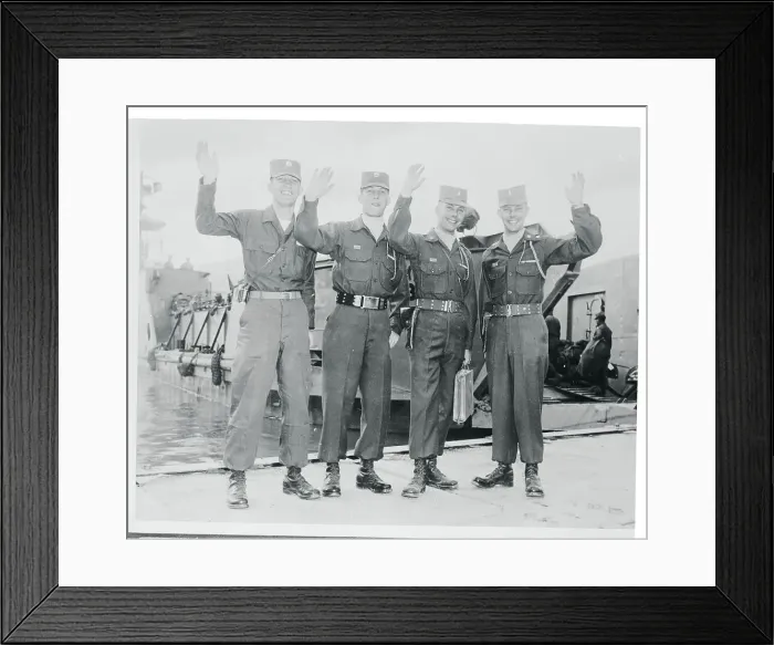 Framed Print : Army Soldiers Waving