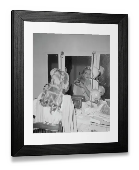 Framed Print : Maria Meneghini Callas Checking Makeup Framed Print : Maria Meneghini Callas Checking Makeup
