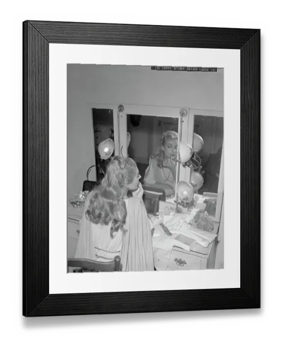 Framed Print : Maria Meneghini Callas Checking Makeup Framed Print : Maria Meneghini Callas Checking Makeup