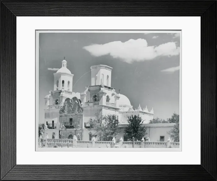 Framed Print : Exterior View of the Mission of San Xavier Del Bac Framed Print : Exterior View of the Mission of San Xavier Del Bac