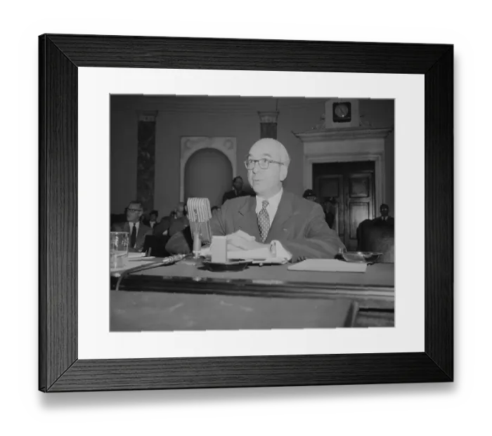 Framed Print : Lewis Strauss Seated Before Microphone Framed Print : Lewis Strauss Seated Before Microphone