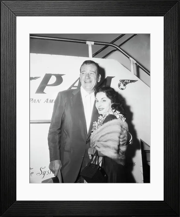 Framed Print : Portrait of John Wayne and Pilar Palette