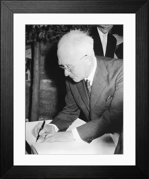 Framed Print : Max Born Seated Writing In Book Framed Print : Max Born Seated Writing In Book