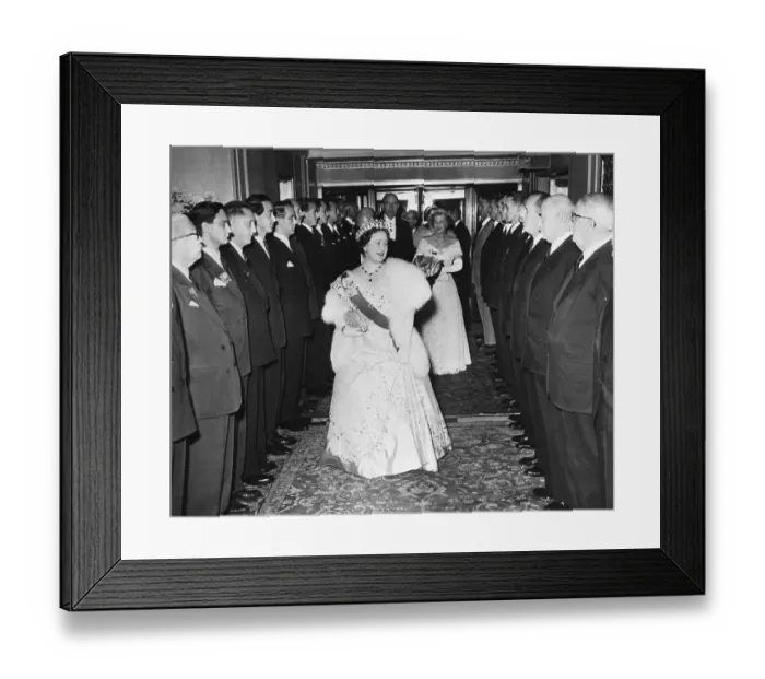 Framed Print : Queen Mother Elizabeth Walking Through a Guard of Honor Framed Print : Queen Mother Elizabeth Walking Through a Guard of Honor