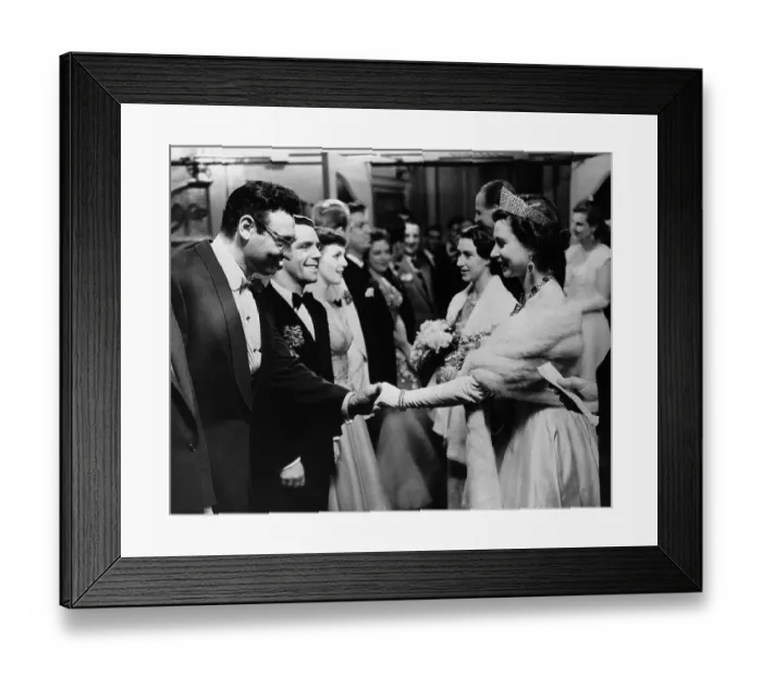 Framed Print : Queen Elizabeth Shaking Hands With Frankie Laine Framed Print : Queen Elizabeth Shaking Hands With Frankie Laine