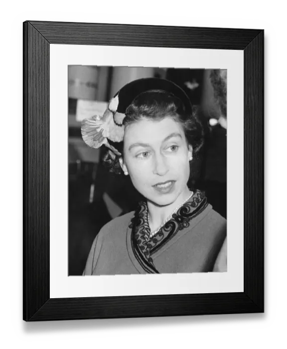 Framed Print : Queen Elizabeth Closeup With Hat Framed Print : Queen Elizabeth Closeup With Hat