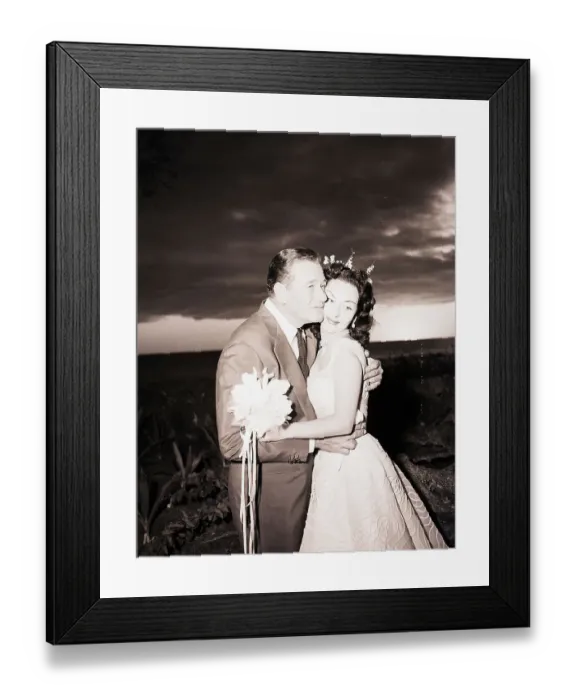 Framed Print : John Wayne and New Peruvian Bride Framed Print : John Wayne and New Peruvian Bride